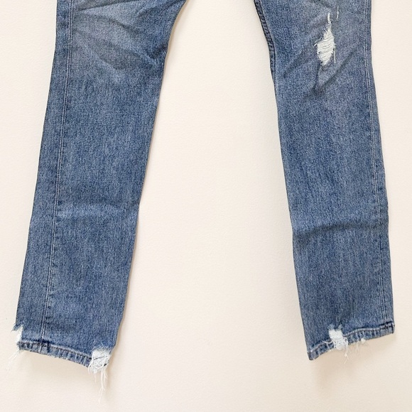 Reformation Hepburn High & Skinny Jeans in Medium Wash Distressing size 25 - Picture 5 of 12